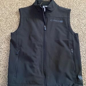 Cinch Men's Black Bonded with Black Logo and Concealed Carry Pocket Vest